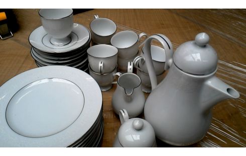 SERVICE, , KAFFEESERVICE WEISS SILBER