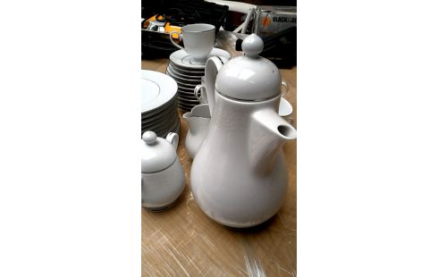 SERVICE, , KAFFEESERVICE WEISS SILBER