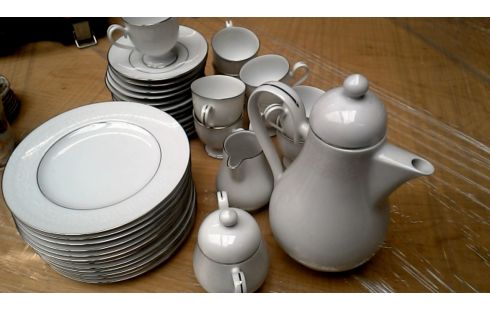 SERVICE, , KAFFEESERVICE WEISS SILBER