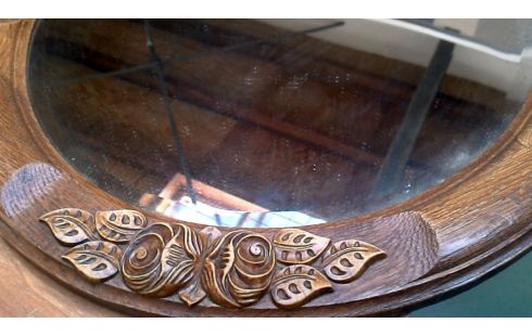 ESPEJO BISELADO OVALADO ART DECO, , MADERA