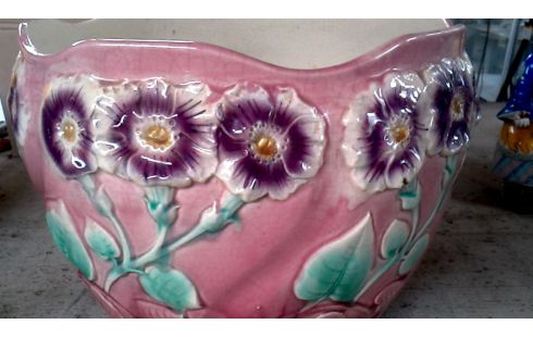 POT DE FLEURS ANCIEN MAUVE FLEUR