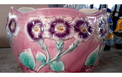 POT DE FLEURS ANCIEN MAUVE FLEUR