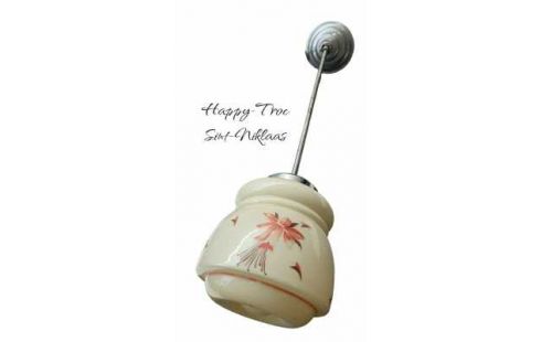 LÁMPARA DE TECHO AÑOS 30, , OPALINA FLOR