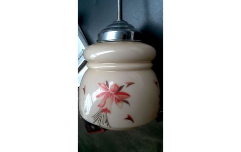 LÁMPARA DE TECHO AÑOS 30, , OPALINA FLOR