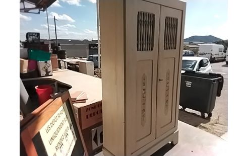 ARMOIRE 2 PORTES DECO PEINTE+cle