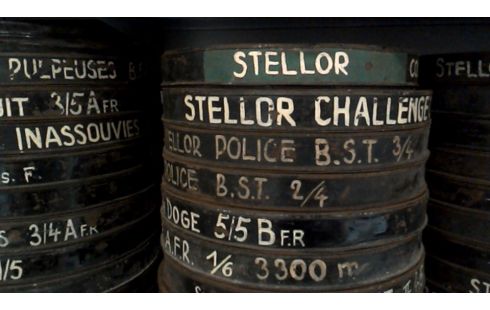 FILMROL DOOS GROOT IN METAAL MET TEKST