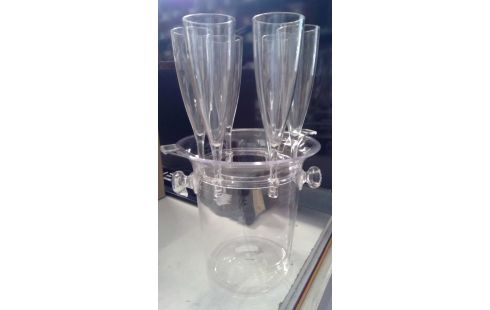 SEAU A CHAMPAGNE AVEC, , VERRES