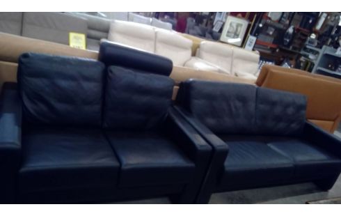 SALON CUIR NOIR