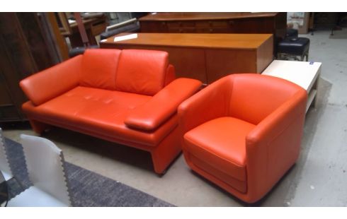 LEDER SALON ORANGE DESIGN/BARDI/1X1/1X2