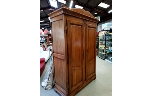 ARMOIRE 2 PORTES CHÊNE MASSIF + CLEF