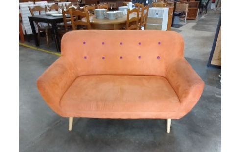 BANQUETTE 2 PLACES ORANGE TYPE MODERNE