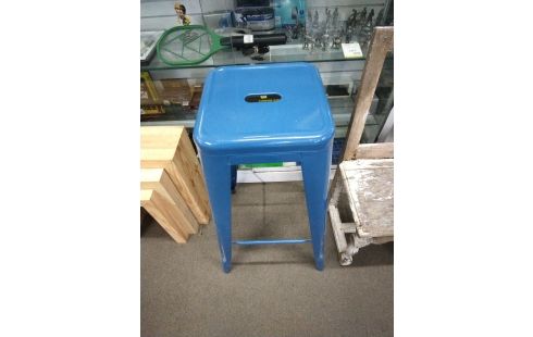 TABOURET METAL BLEU