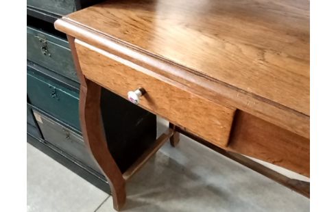 BUREAU chene pieds galbes 1tiroir/table d'apppoint