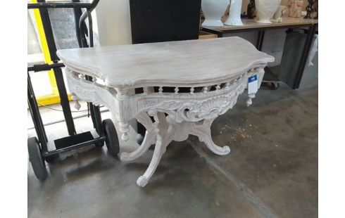 CONSOLE BOIS PEINT SCULPTE