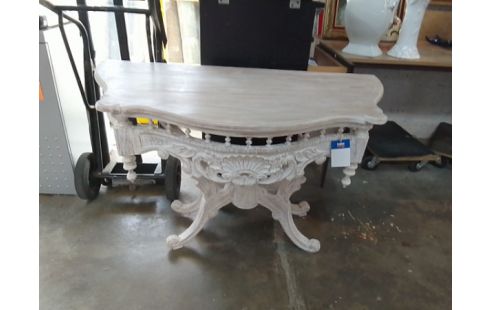 CONSOLE BOIS PEINT SCULPTE