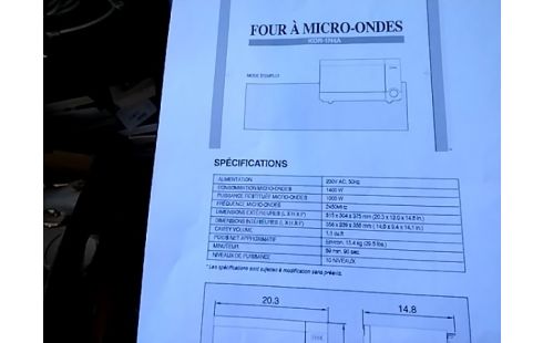 FOUR MICRO ONDES DAEWOO