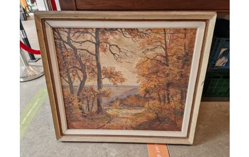 HUILE SUR TOILE paysage encadré