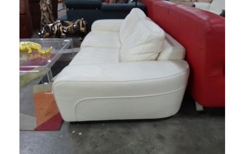 CANAPE 3 PLACES CUIR BLANC CUIR CENTER