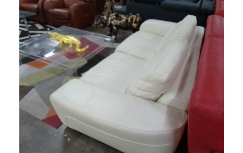 CANAPE 3 PLACES CUIR BLANC CUIR CENTER