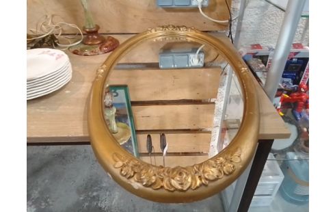 MIROIR DORE OVALE