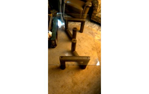 SALONTAFEL DESIGN  GLAS/METAAL BRUTALIST