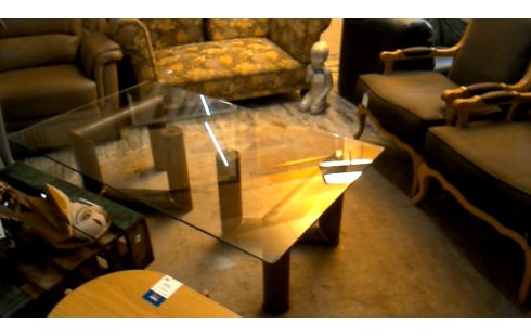 SALONTAFEL DESIGN  GLAS/METAAL BRUTALIST