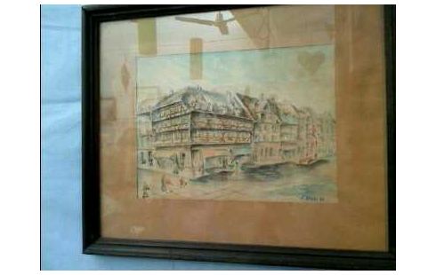 AQUARELL I.R. F. STEIN <FREIBURG VORM KRIEG>