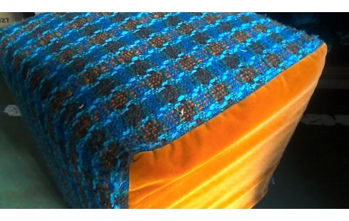 PUF CUADRADO AZUL NARANJA