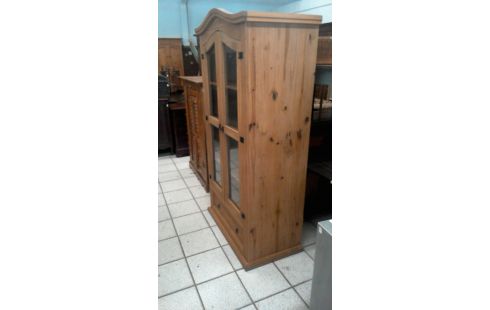 VITRINE BIBLIOTHEQUE EN PIN MASSIF