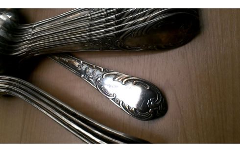 BESTEK VERZILVERD 100 STIJL LOUIS XV 4X12+11