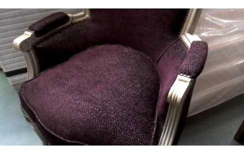 SESSEL 1 DAS STÜCK STIL LUDWIG XVI, , POLYCHROM BORDEAUX STOFF