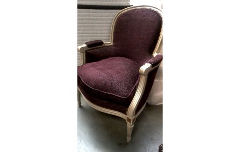 SESSEL 1 DAS STÜCK STIL LUDWIG XVI, , POLYCHROM BORDEAUX STOFF