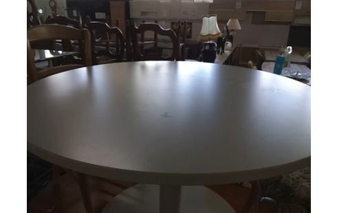 TABLE RONDE PIED FER PLATEAU BOIS D110