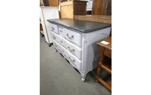 COMMODE 3 TIROIRS STYLE LOUIS XV DESSUS NOIR