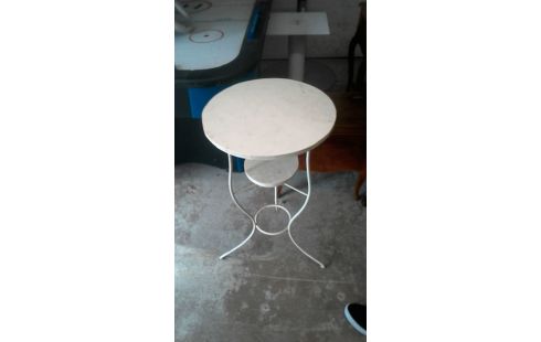 PORTE PLANTE FER FORGE BLANC