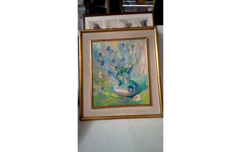 SCHILDERIJ BLOEMEN GESIGNEERD