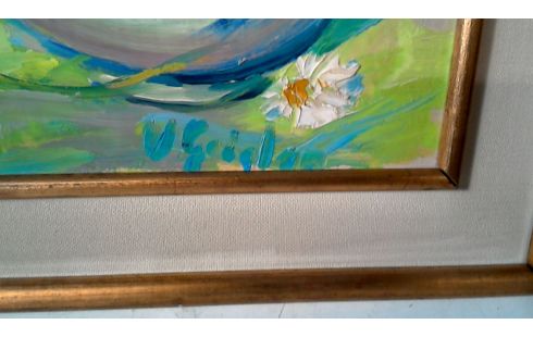 SCHILDERIJ BLOEMEN GESIGNEERD