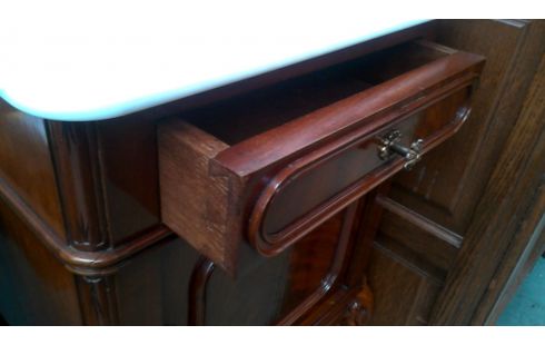 NACHTKASTJE MAHONIE MARMER STIJL L XV 1D1L