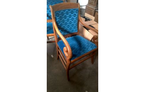 EMPIRE STIJL STOEL BLAUW FLUWEEL