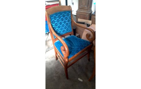 EMPIRE STIJL STOEL BLAUW FLUWEEL