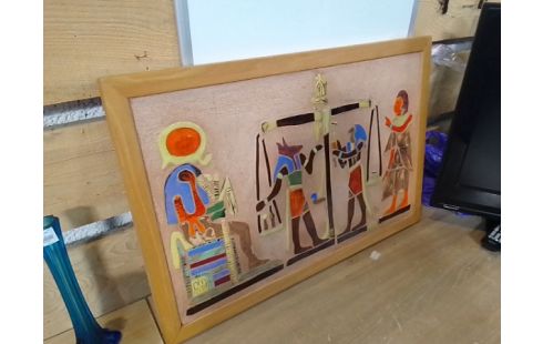 TABLEAU TERRE CUITE EMAILLE TYPE EGYPTE