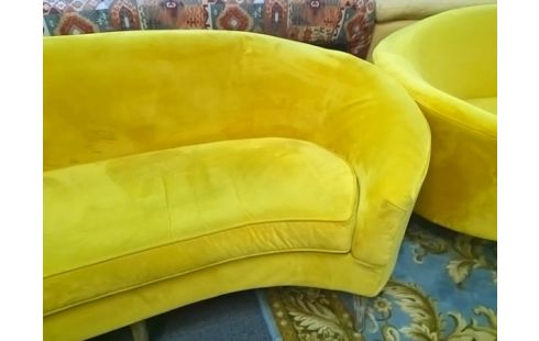 CANAPE JAUNE LUNE 2P