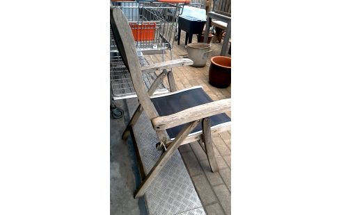 CHAISE DE JARDIN TECK INOX PLIANT