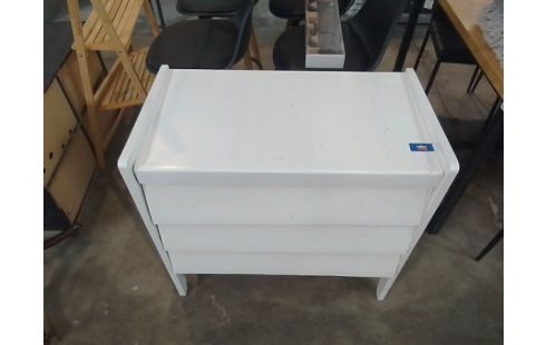 COMMODE BOIS PEINT BLANC 3 TIROIRS