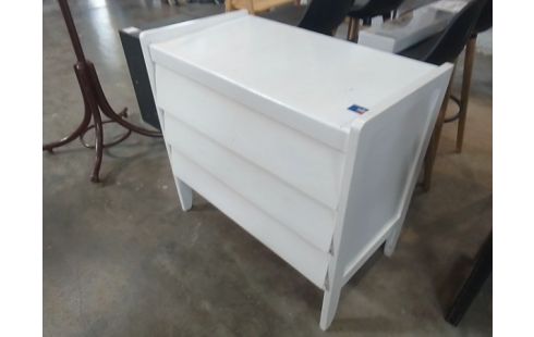 COMMODE BOIS PEINT BLANC 3 TIROIRS