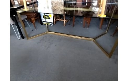 TABLE MODERNE PLATEAU VERRE 1 RAYURE