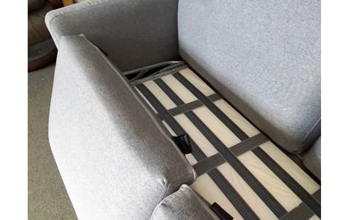 CANAPE CONVERTIBLE AVEC COFFRE TISSU GRIS