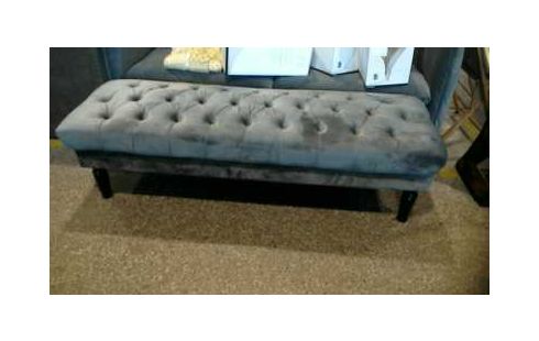 BANC CAPITONNE TISSU GRIS