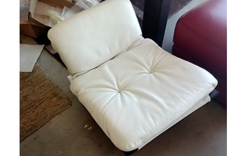 FAUTEUIL CUIR BLANC D'APPOINT