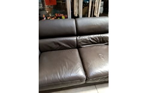 SALON D'ANGLE CUIR MODERNE CHOCOLAT